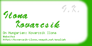 ilona kovarcsik business card